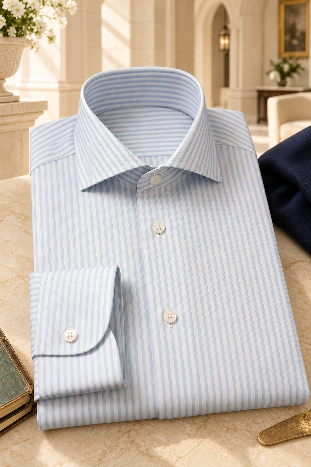 Blue Striped Dress Shirt
